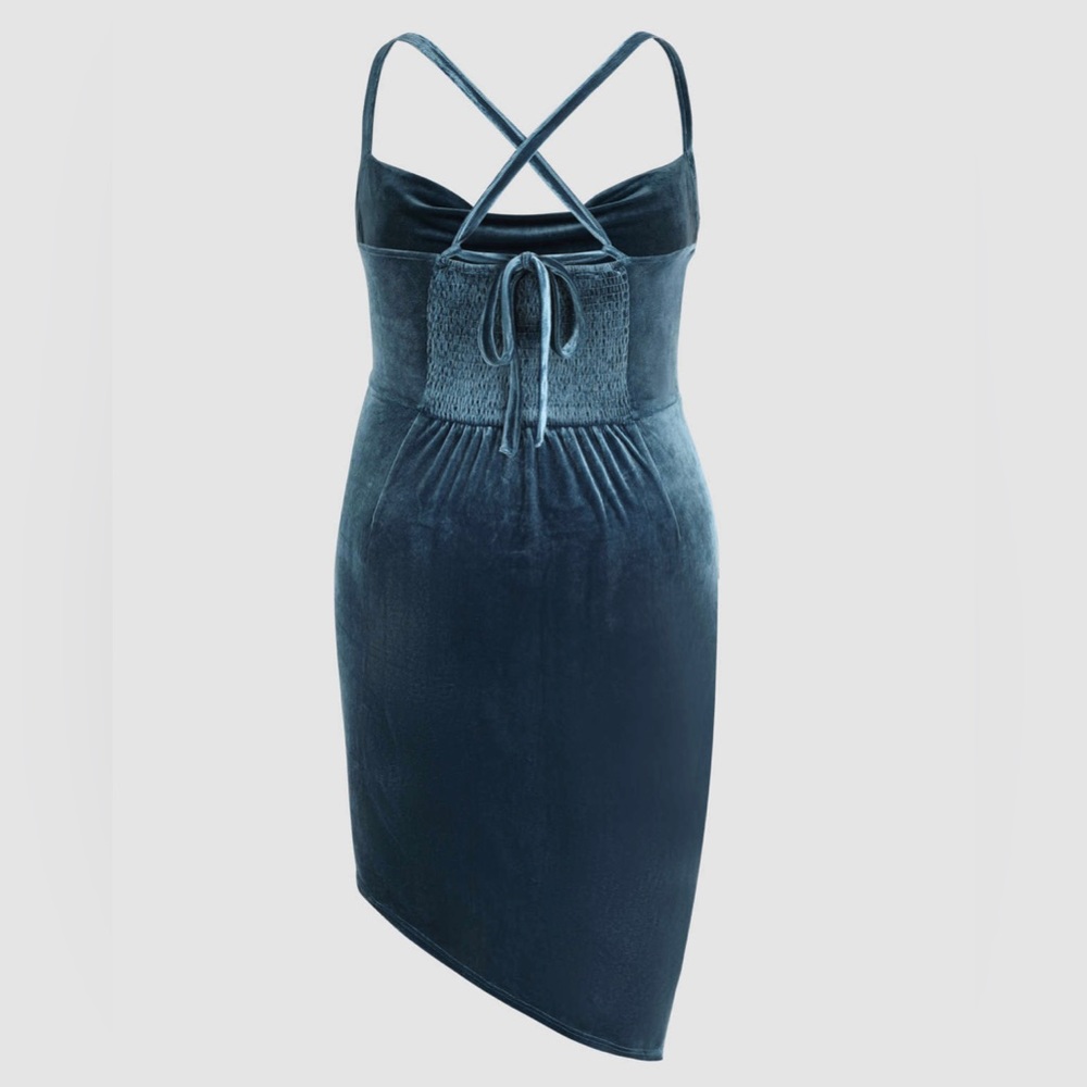 Blue Velvet Evening Dress